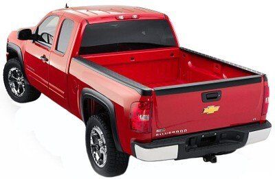 Red Chevrolet Silverado pickup truck.