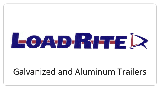 Logo for Load Rite: blue text with red stripe, 