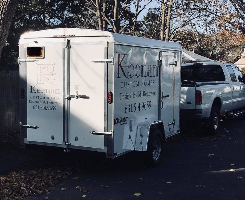 A white trailer with 