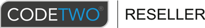 CodeTwo Reseller logo with the white and blue 
