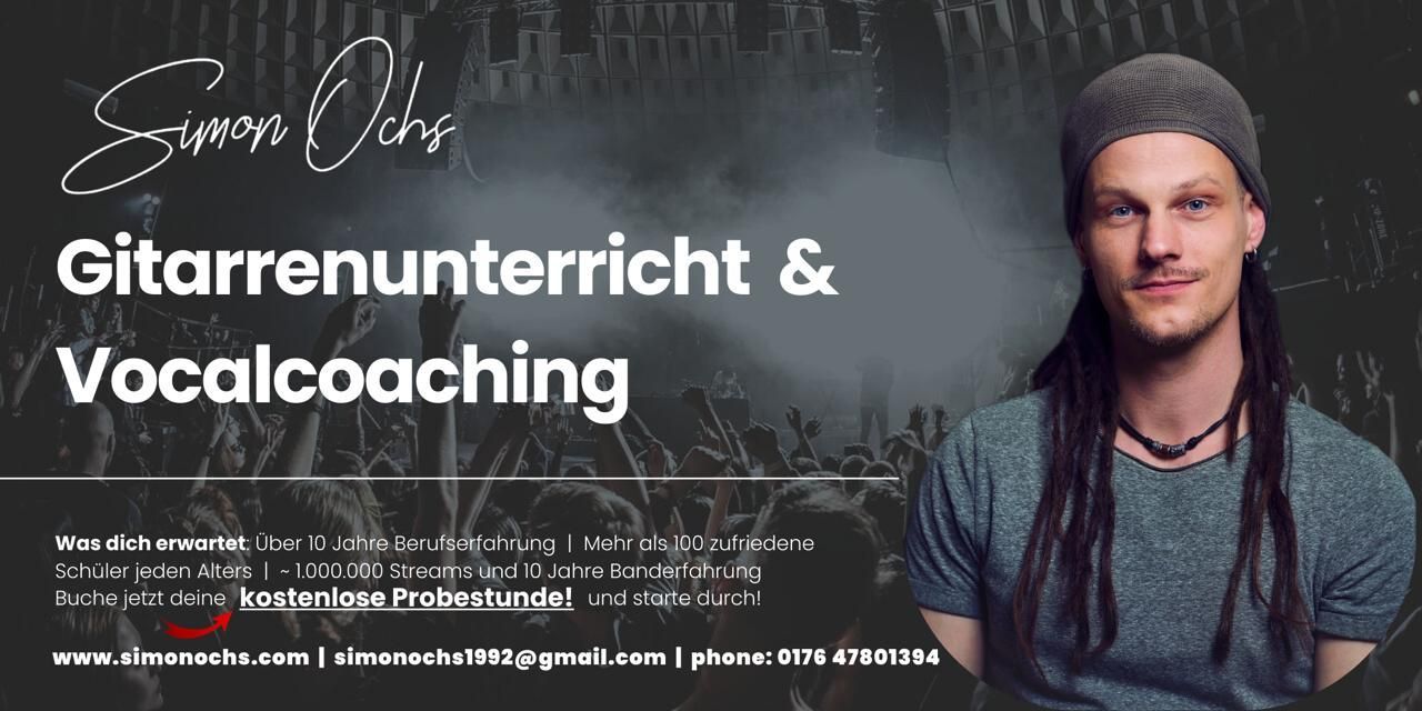 Simon Ochs, mein Gitarrist und Sänger. Eigentlich auch Bassist und Producer, nebenher noch Songwriter...