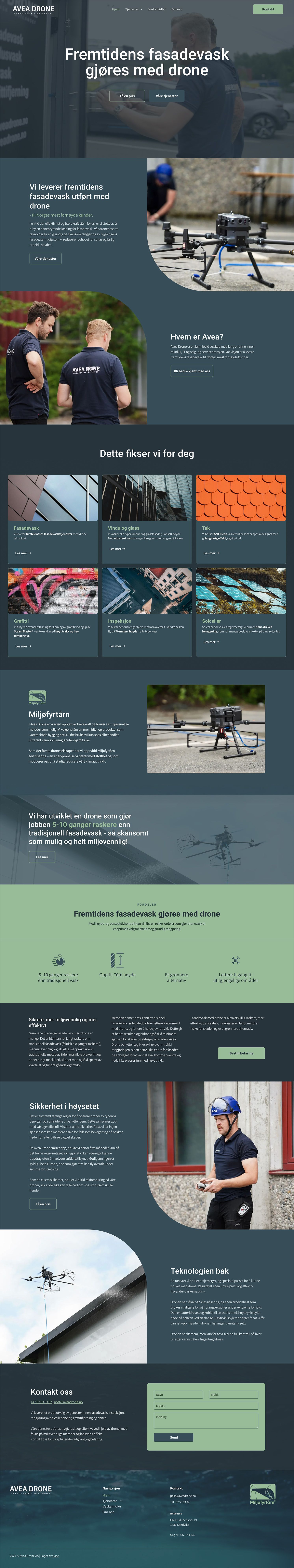 Avea Drones nettside laget av Oase Media