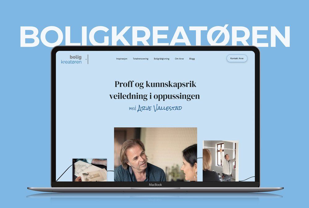 Nettside til Boligkreatøren laget av Oase Media