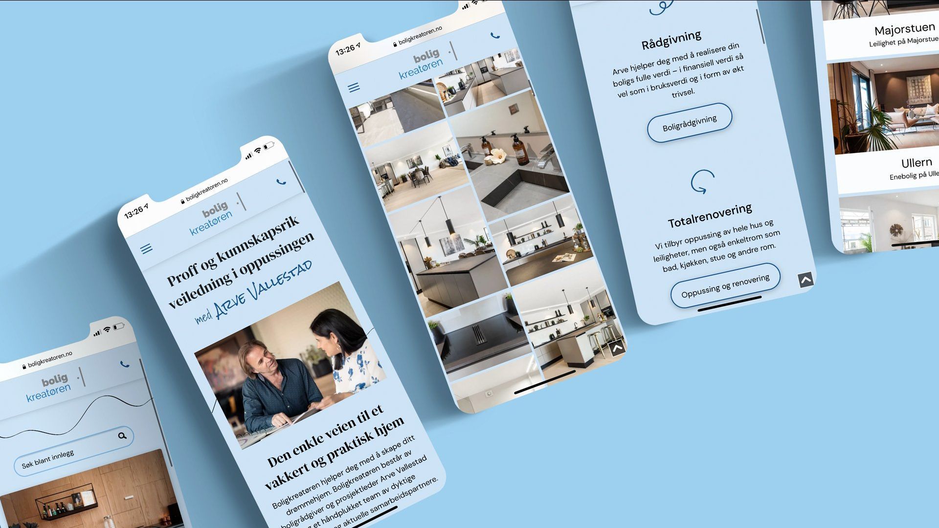 mockup av avance gas sin hjemmeside med mørk bakgrunn