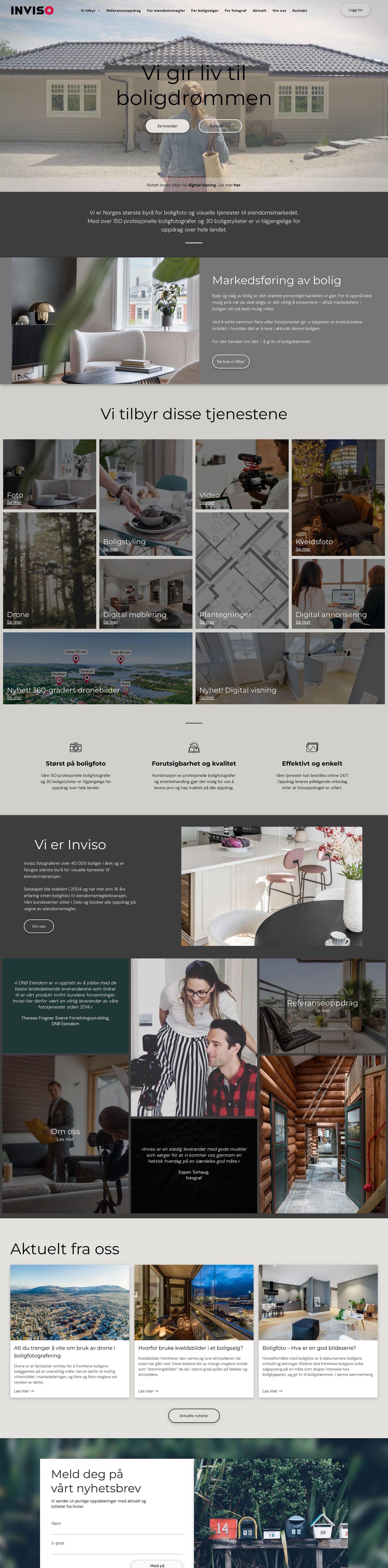 Invisos nettside laget av Oase Media