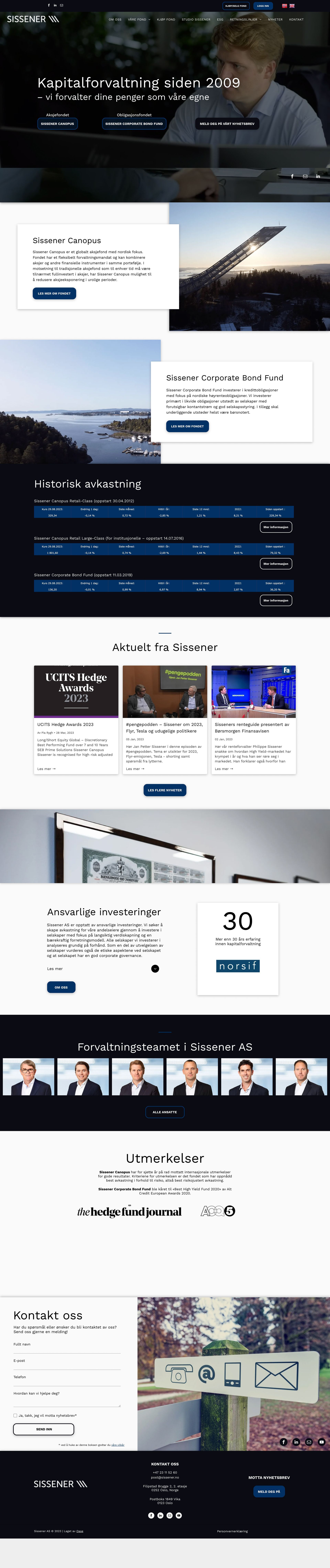 Sisseners nettside laget av Oase Media