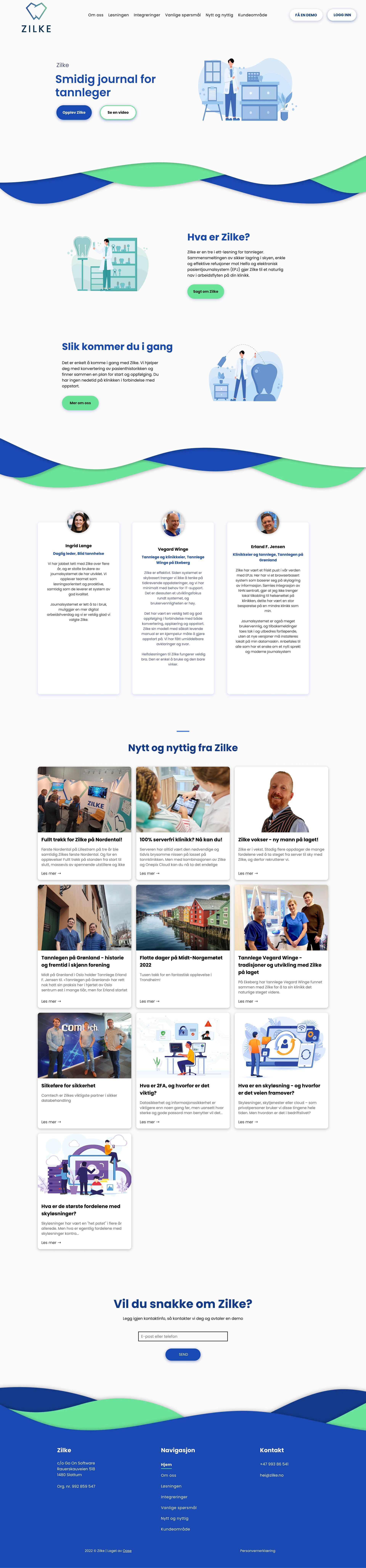 Zilkes nettside laget av Oase Media