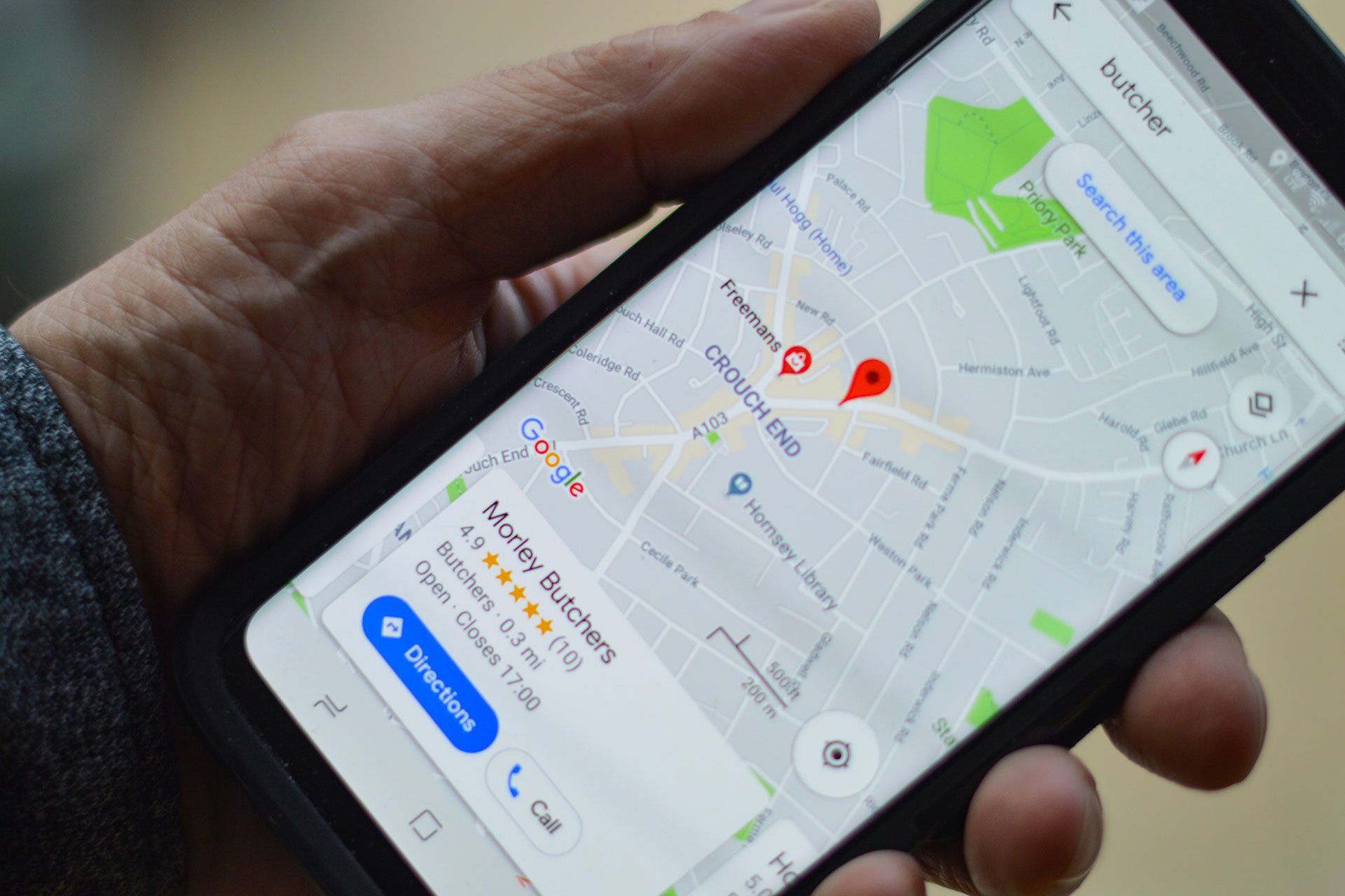 Bilde av kart på mobil