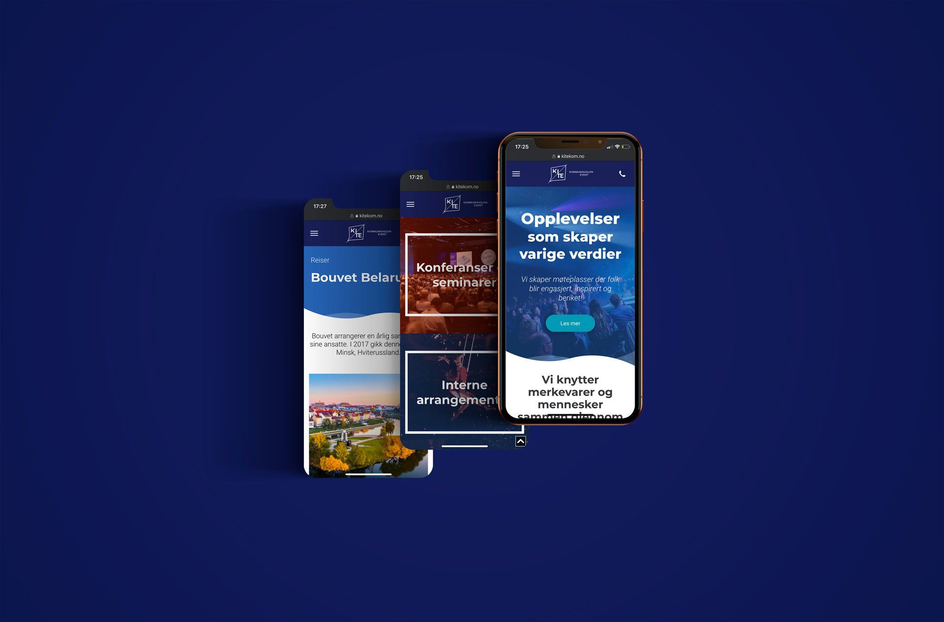 Bilde av hjemmesiden til Kite Kommunikasjon Event