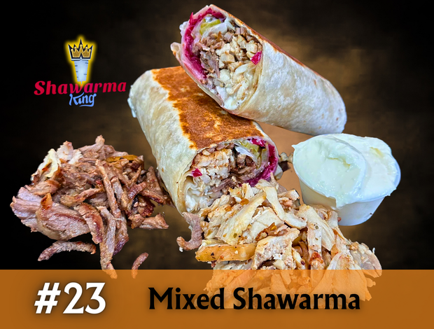 A picture of a mixed shawarma from shawarma king