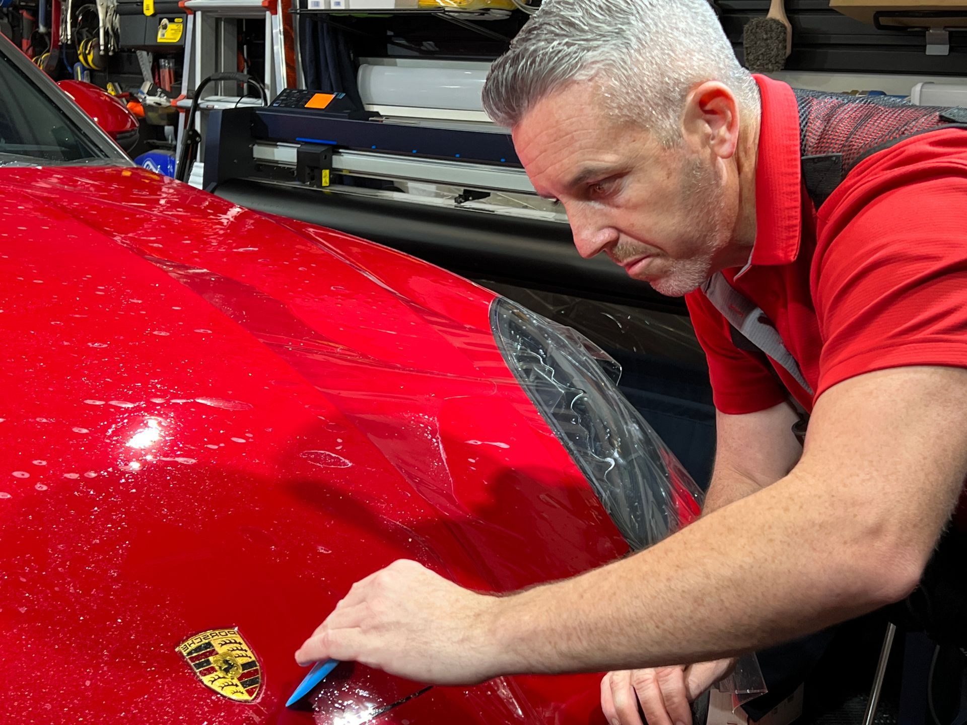 Porsche with professional paint protection film installation