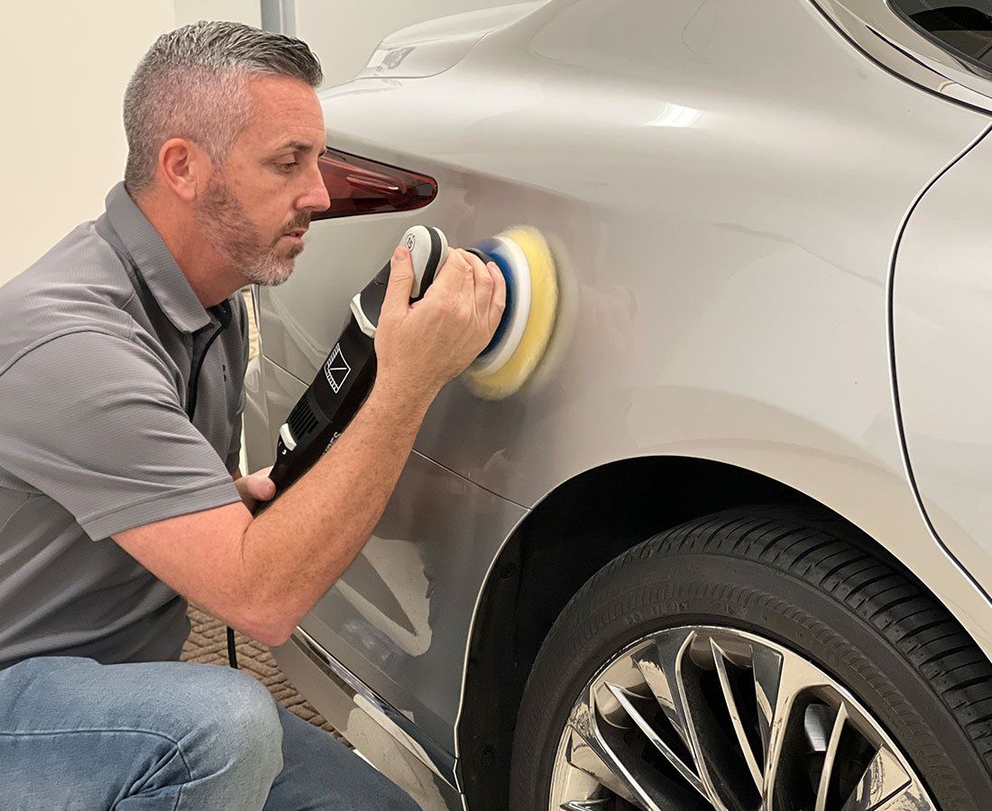 Lexus LS undergoing professional paint correction service