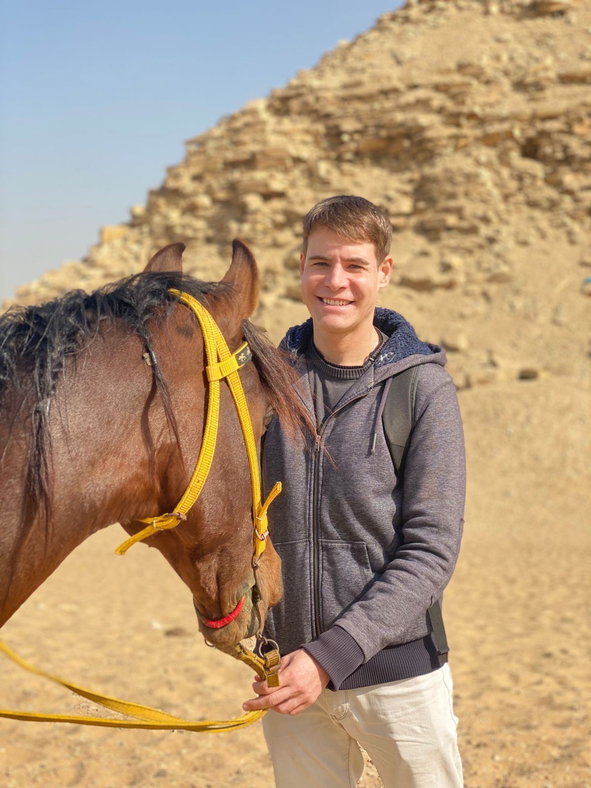 Horse riding adventure during sunset in Egypt