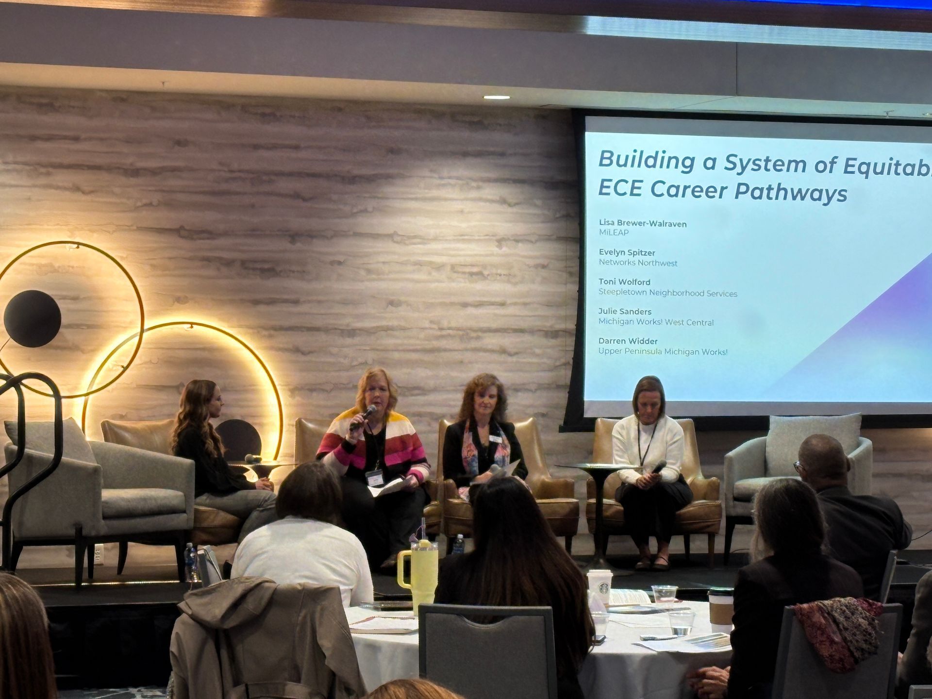 Julie Sanders (second from left) also presented at the ALN meeting in Kalamazoo.