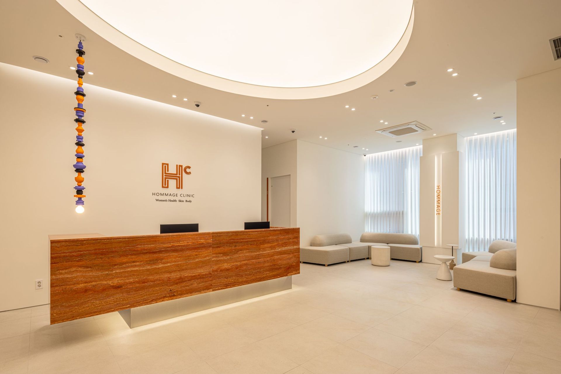 Waiting area at Hommage Clinic, Gangnam
