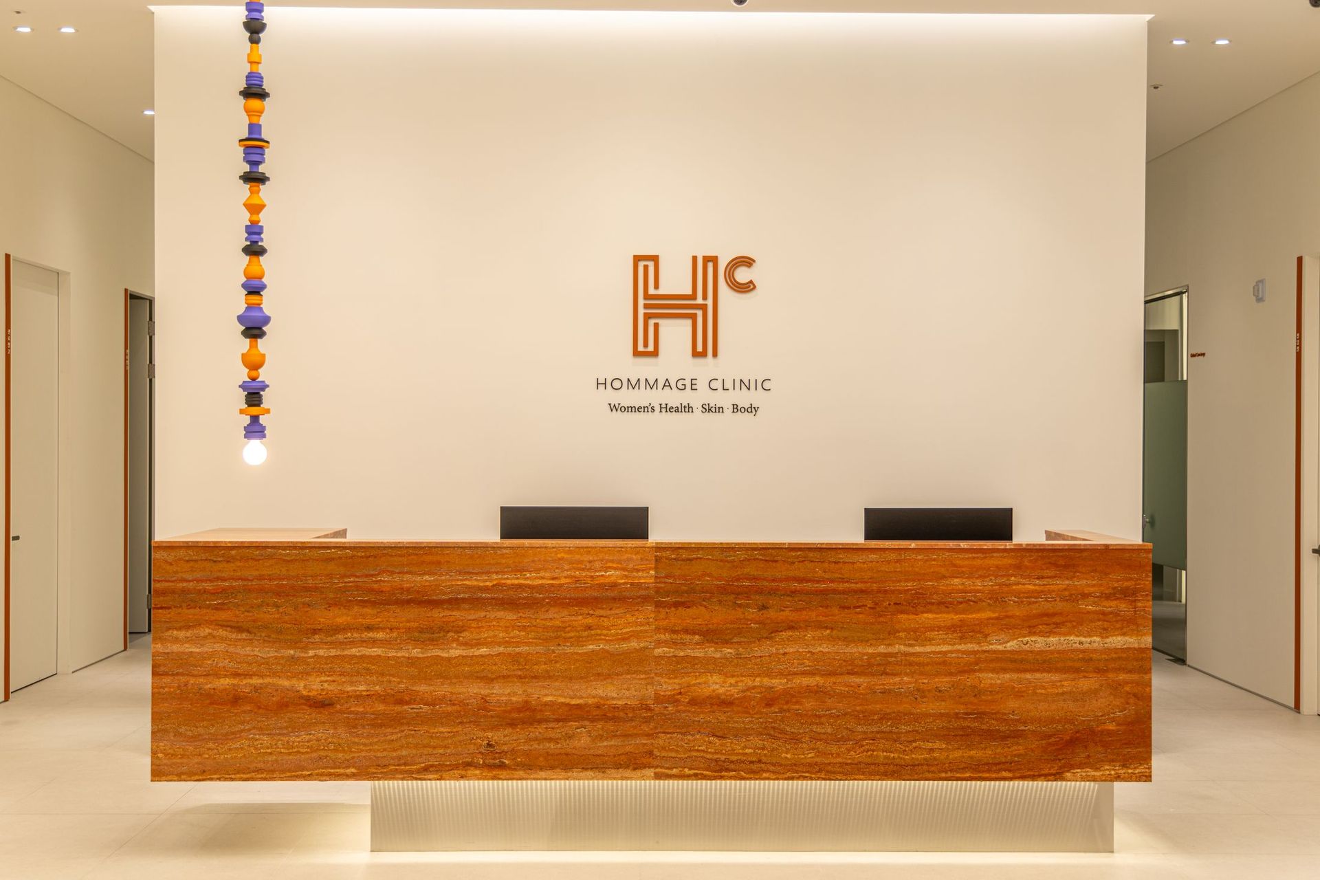 Interior detail at Hommage Clinic, Gangnam, Seoul