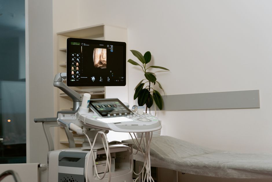 Pelvic ultrasound room used to check for deep causes of painful intercourse, Hommage Women's Clinic, Gangnam, Seoul