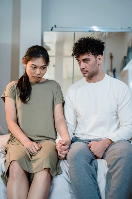 Couple talking together about painful sex and treatment options, Hommage Women's Clinic, Gangnam, Seoul