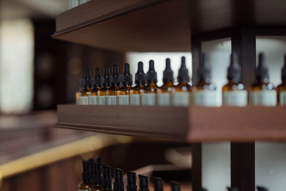 Licensed medicines on a pharmacy shelf, illustrating approved versus unapproved abortion pills in Korea, Hommage Women's Clinic, Gangnam, Seoul
