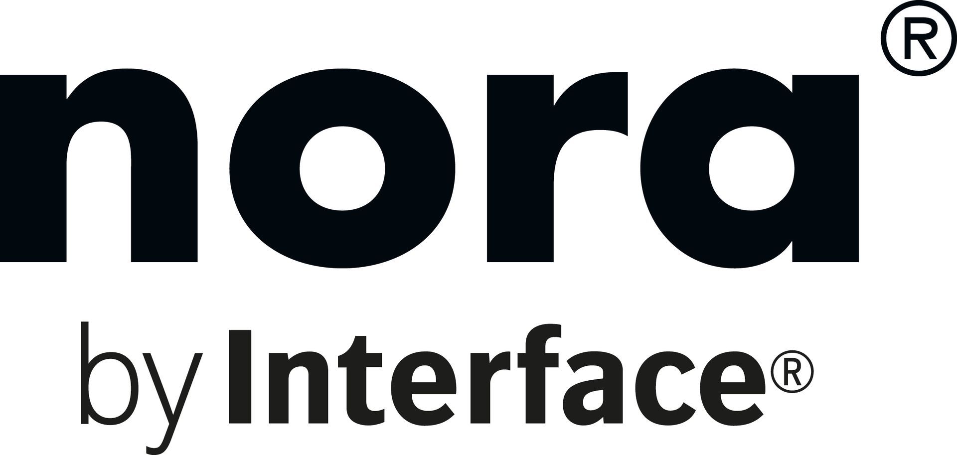 Das Logo für nora von Interface ist schwarzweiß auf weißem Hintergrund.