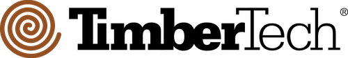 TimberTech logo: brown spiral icon next to black text 