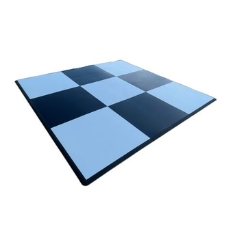 A black-and-white checkered dance floor square isolated on a white background.