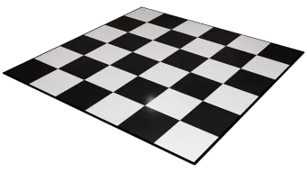 A black-and-white checkered dance floor square isolated on a white background.