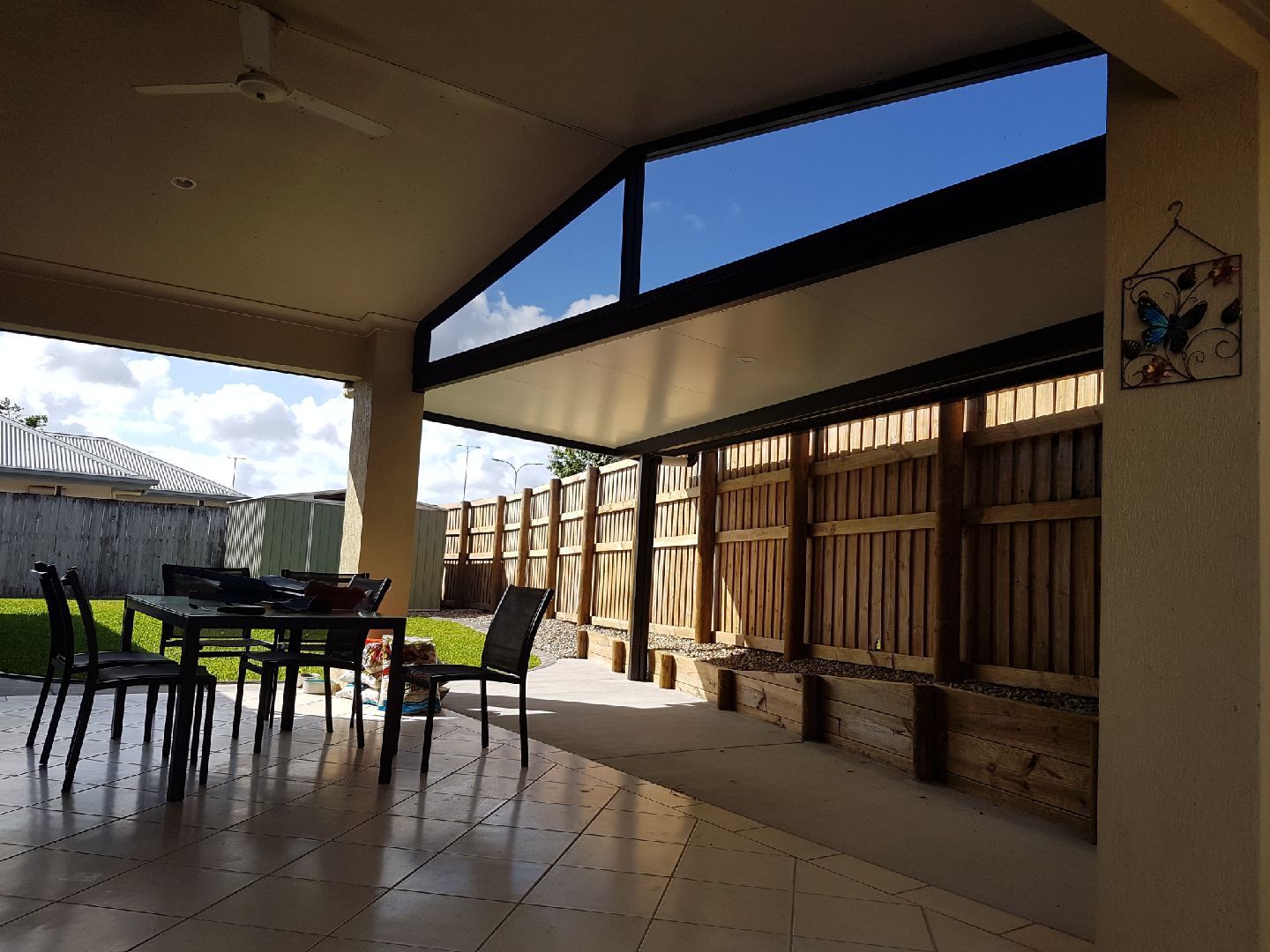 A White Aluminium Staircase Handrail — A & B Lattice World & Patios in Bungalow, QLD