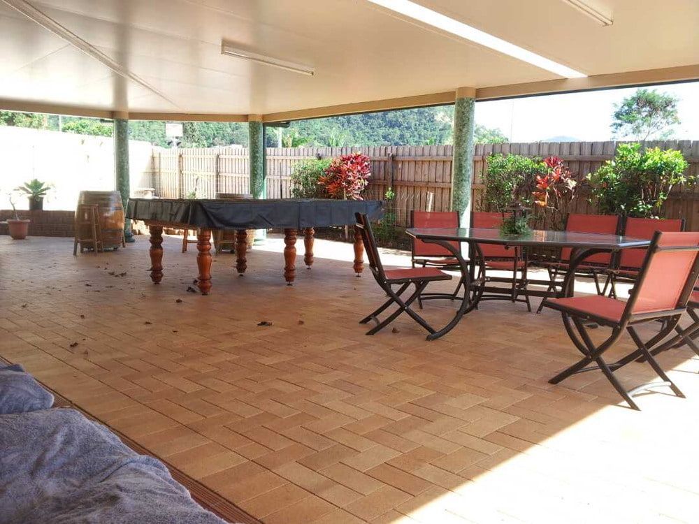Covered Patio With a Pool Table — A & B Lattice World & Patios In Douglas Shire, QLD
