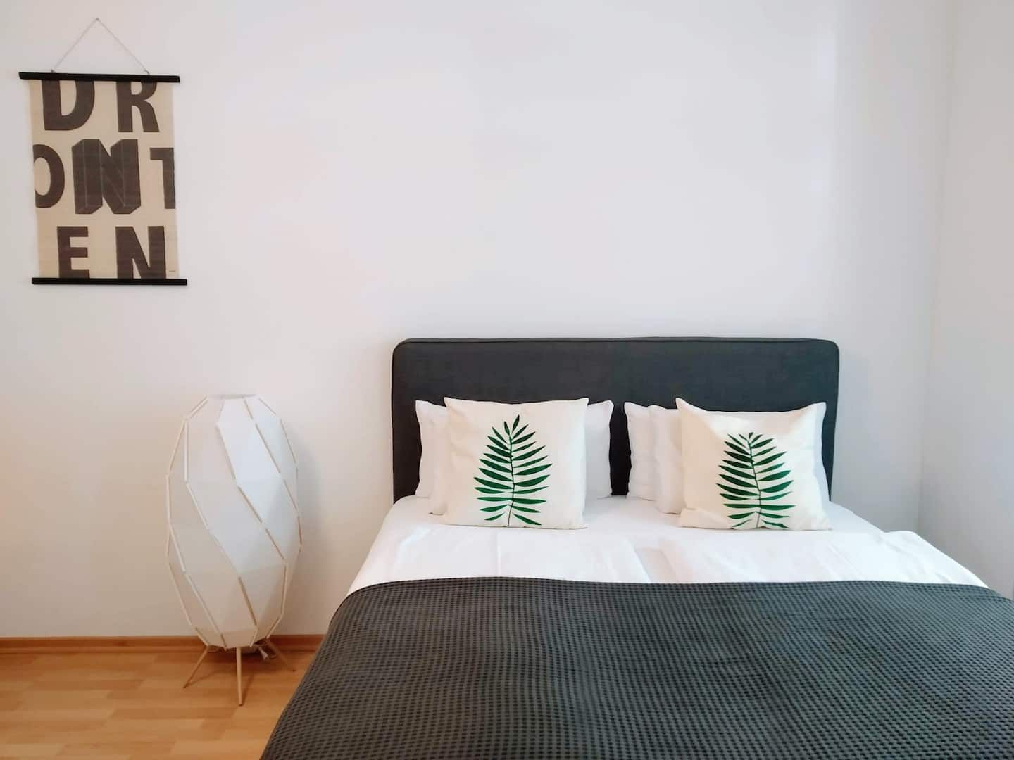View of the bed