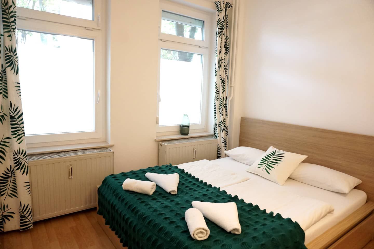 Bed and towels