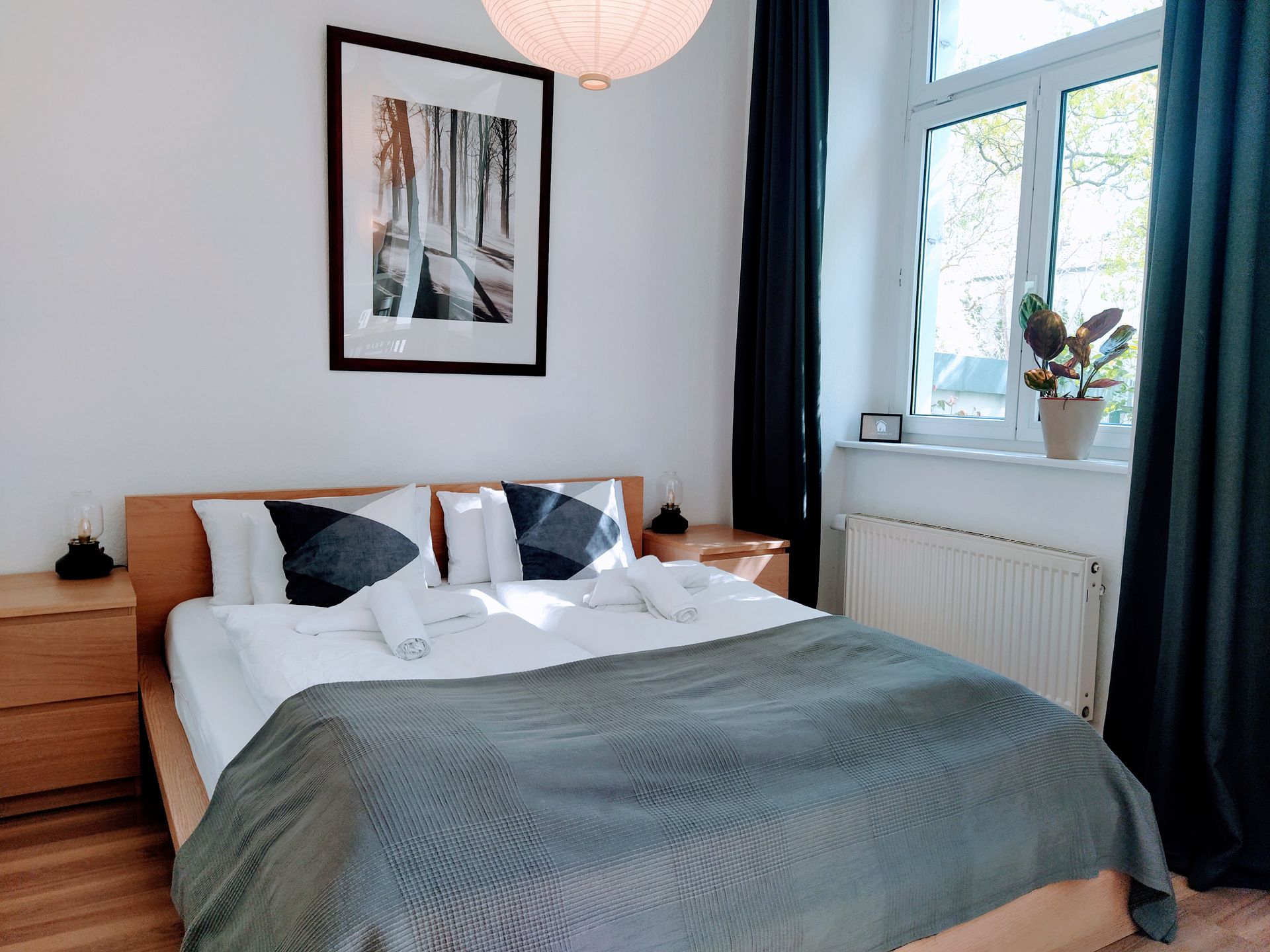 There is a picture on the wall above the bed in the bedroom in our holiday apartment in Berlin.
