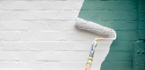 Painting a brick wall
