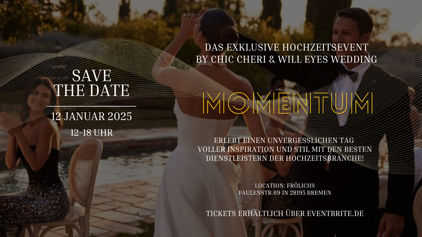 Ein Save-the-Date für eine Hochzeit mit tanzendem Brautpaar
