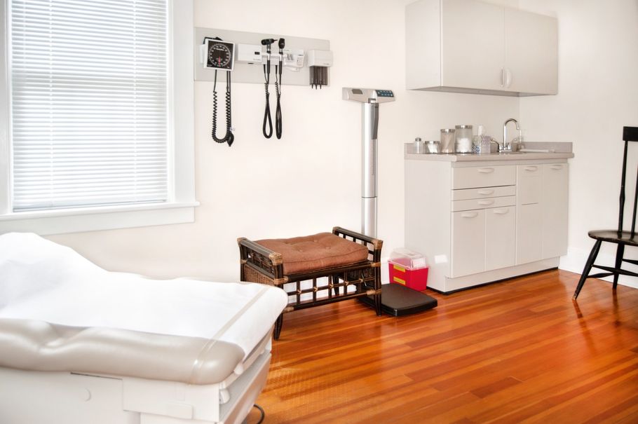 Bright modern exam room
