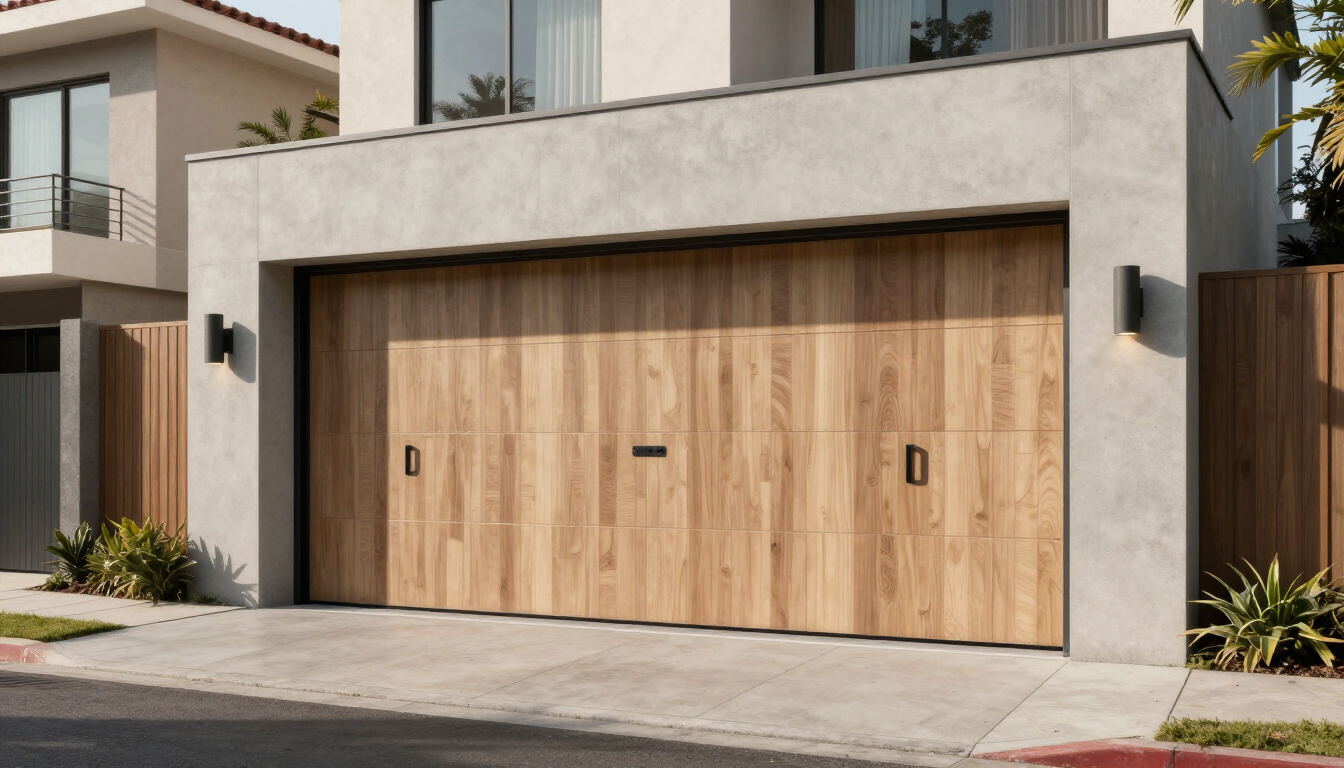 Puerta levadiza automática instalada en una vivienda de Lima