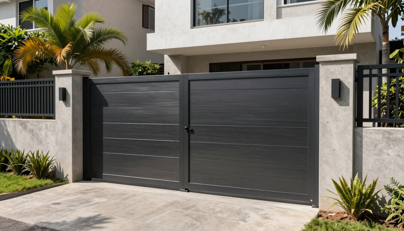 Puerta automática con cerco eléctrico para seguridad integral