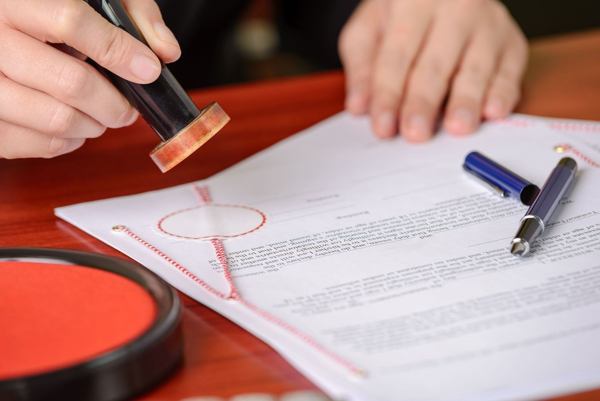 notary stamps signed contract his notarys