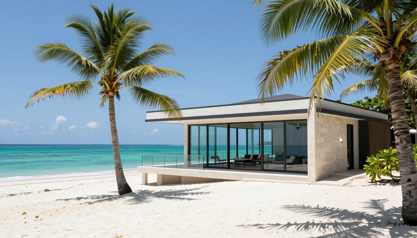 Luxury beachfront villa in Watamu Kenya at sunset