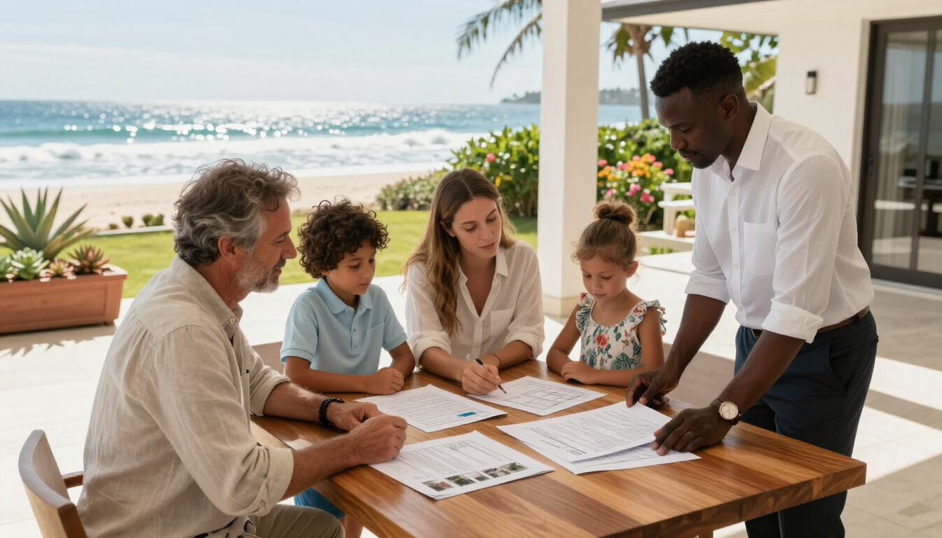 Italian family viewing a coastal property in Malindi