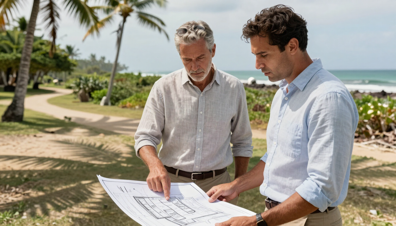 Resort development planning on coastal land