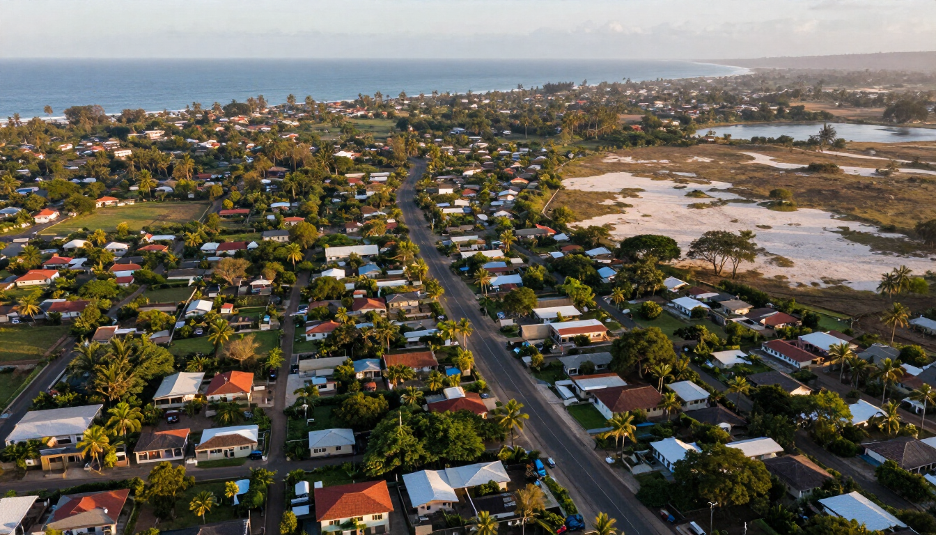 Aerial view of Watamu real estate investment areas and coastal growth zones