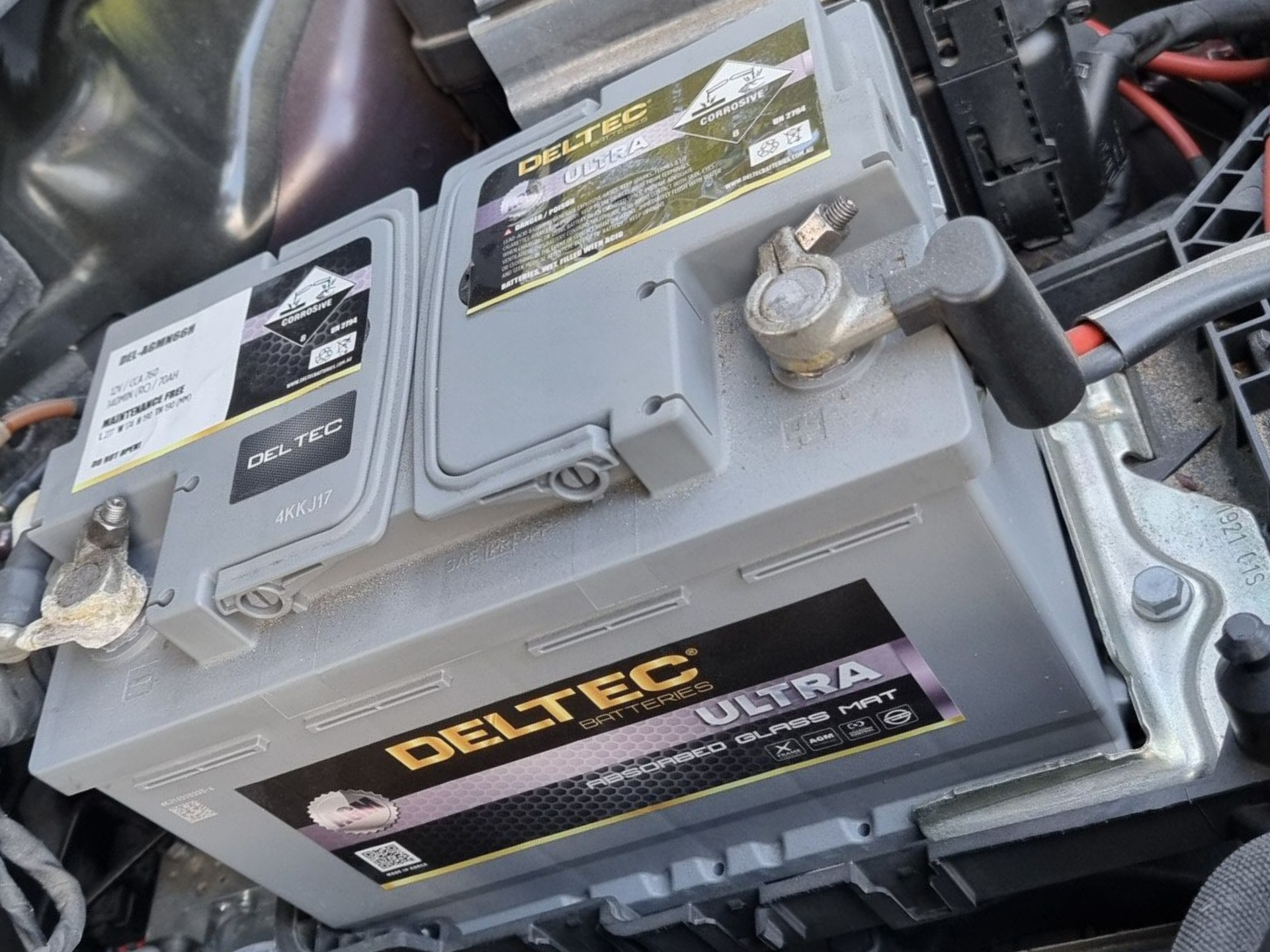Black Car With Open Hood, Two Batteries — ASAP Batteries & Breakdowns in Helensvale, QLD