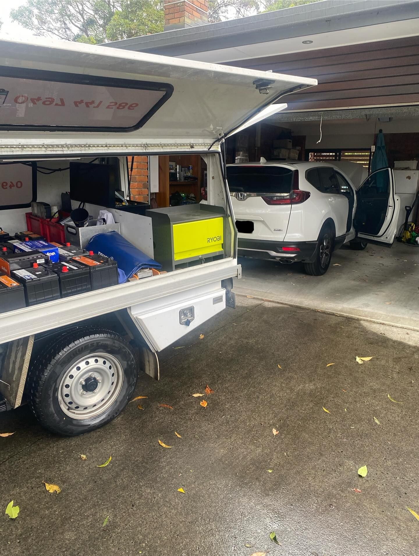 A White Service Truck With an Open Canopy Filled With Equipment — ASAP Batteries & Breakdowns in Nerang, QLD