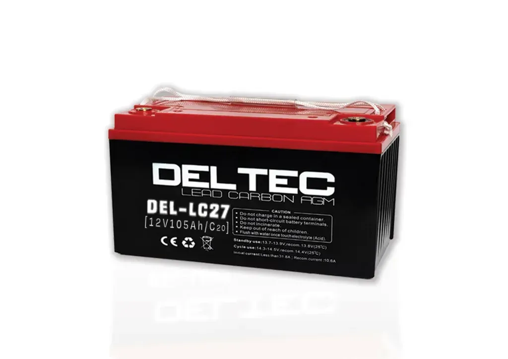 DELTEC DEL-LC27 Battery, Black and Red, With White Text, on a White Surface — ASAP Batteries & Breakdowns in Helensvale, QLD
