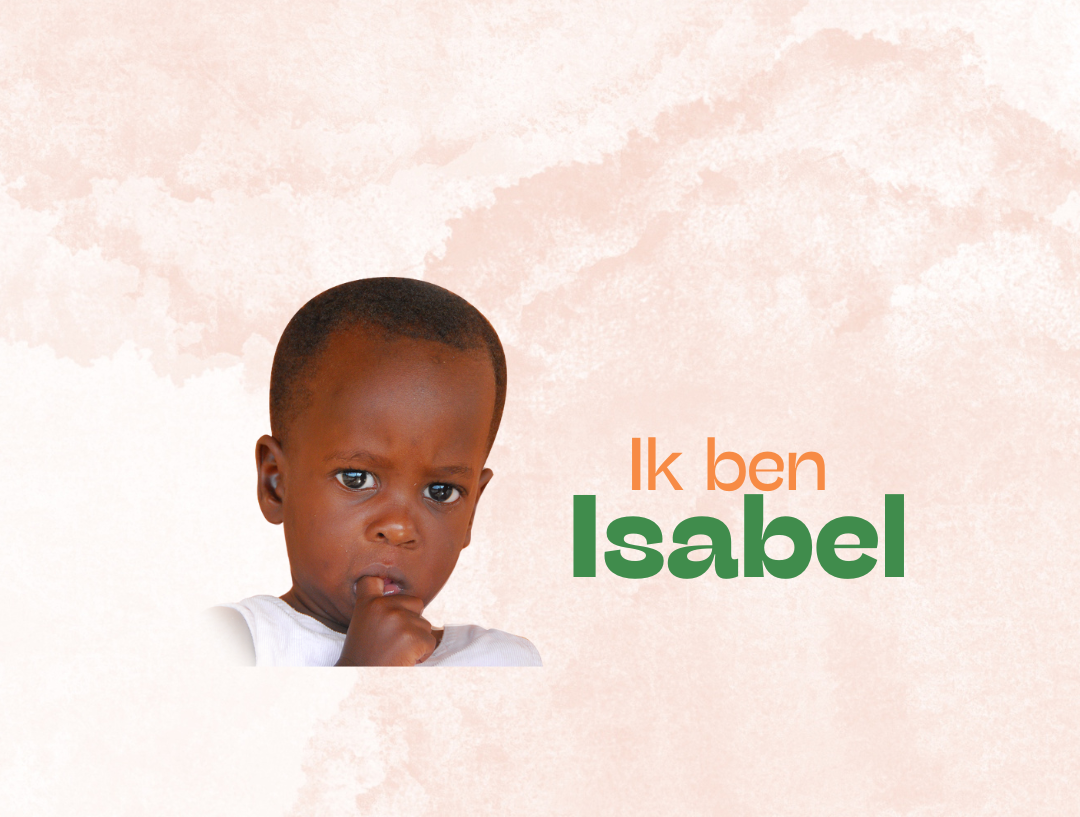 Een jong kind kijkt peinzend, met de tekst