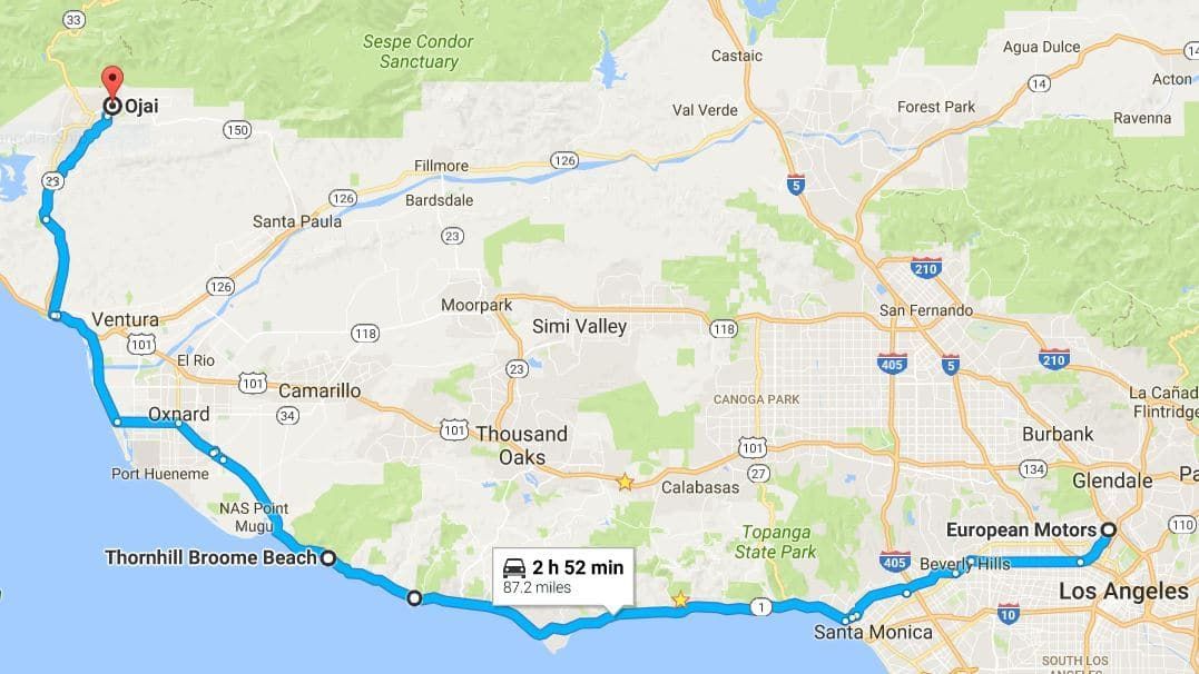 A map of the united states showing the route of a road trip.