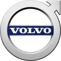 A volvo logo with an arrow pointing to the right