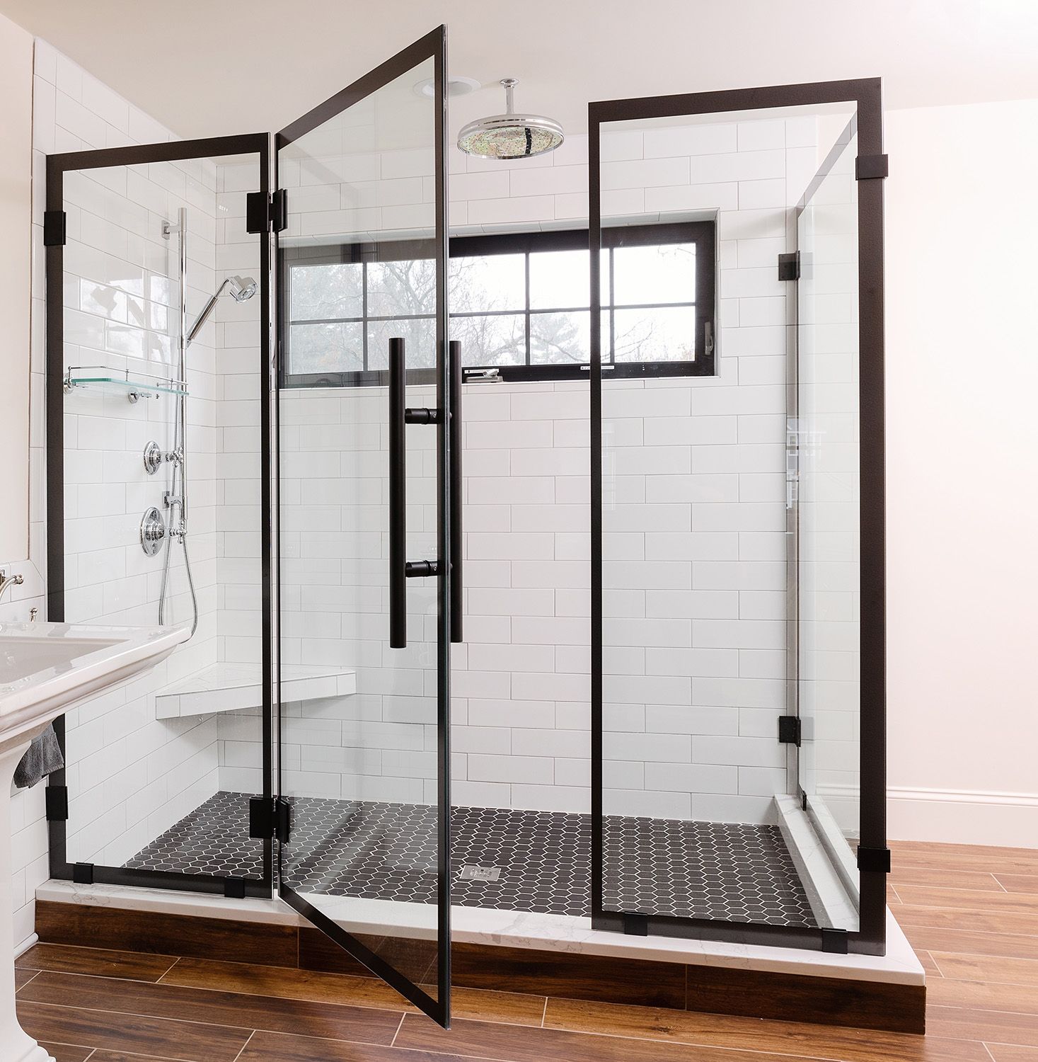 Frameless shower door 79