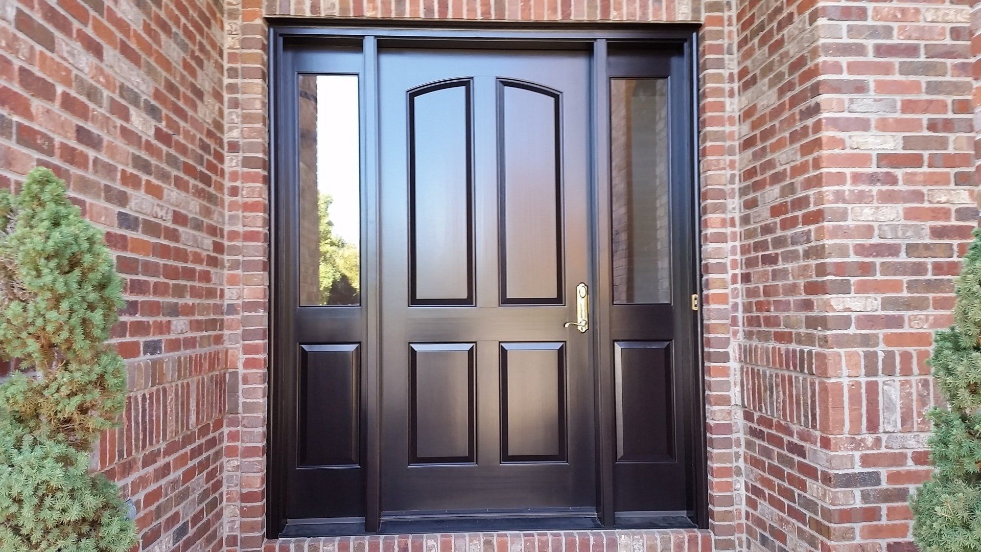 black exterior door finished